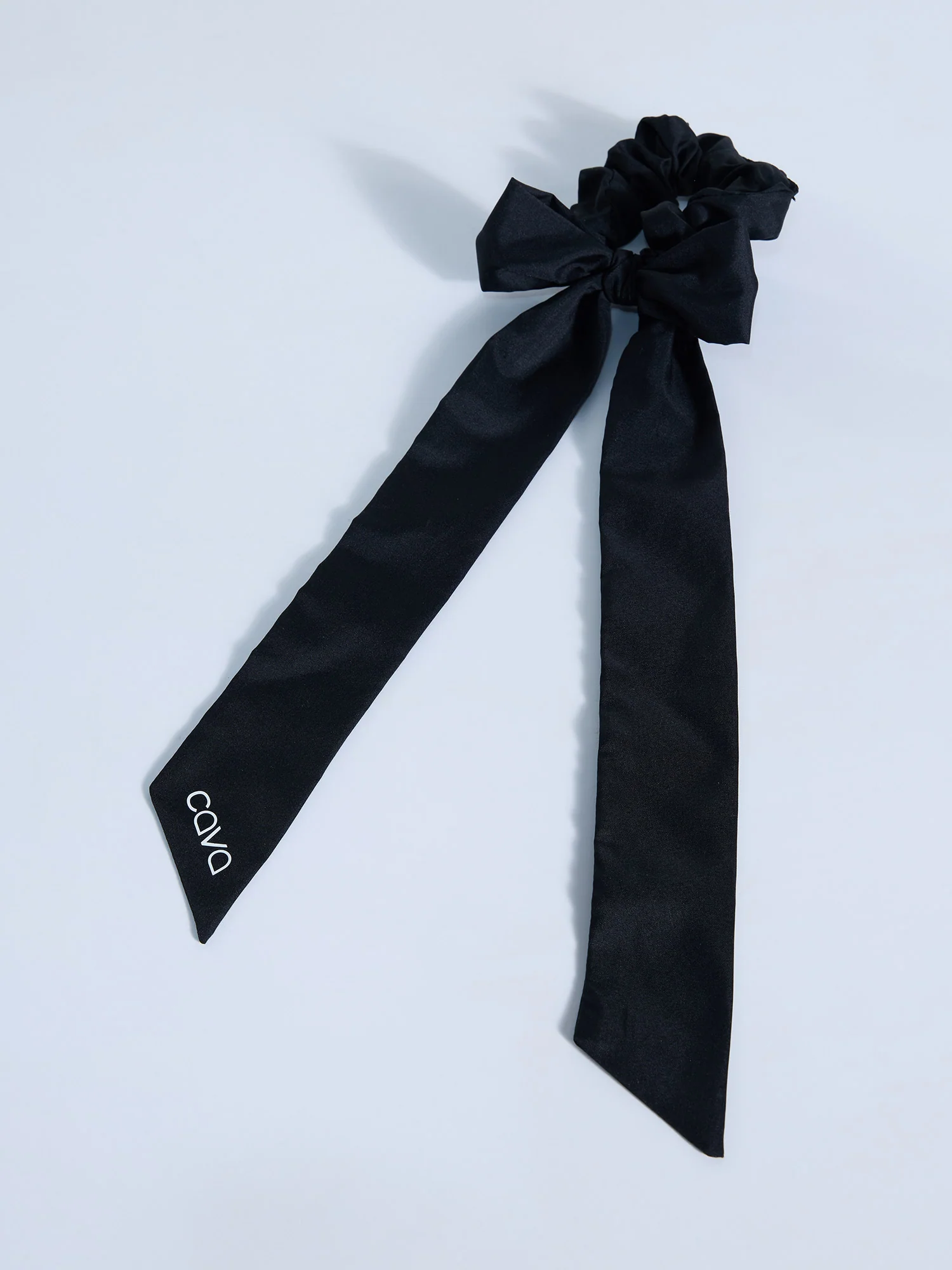 Black Cava Bow Scrunchie