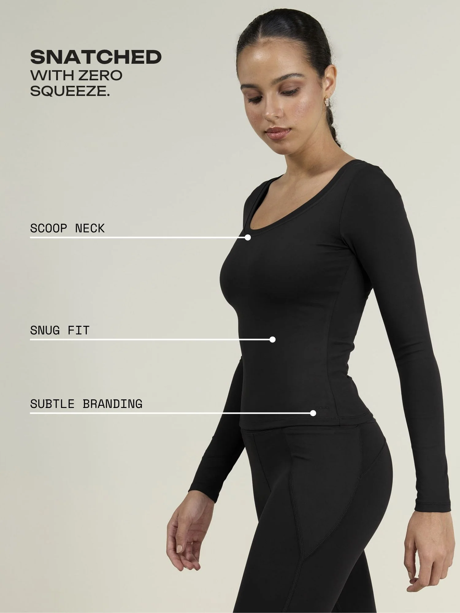 Black Sculpt Scoop Top - Image 3