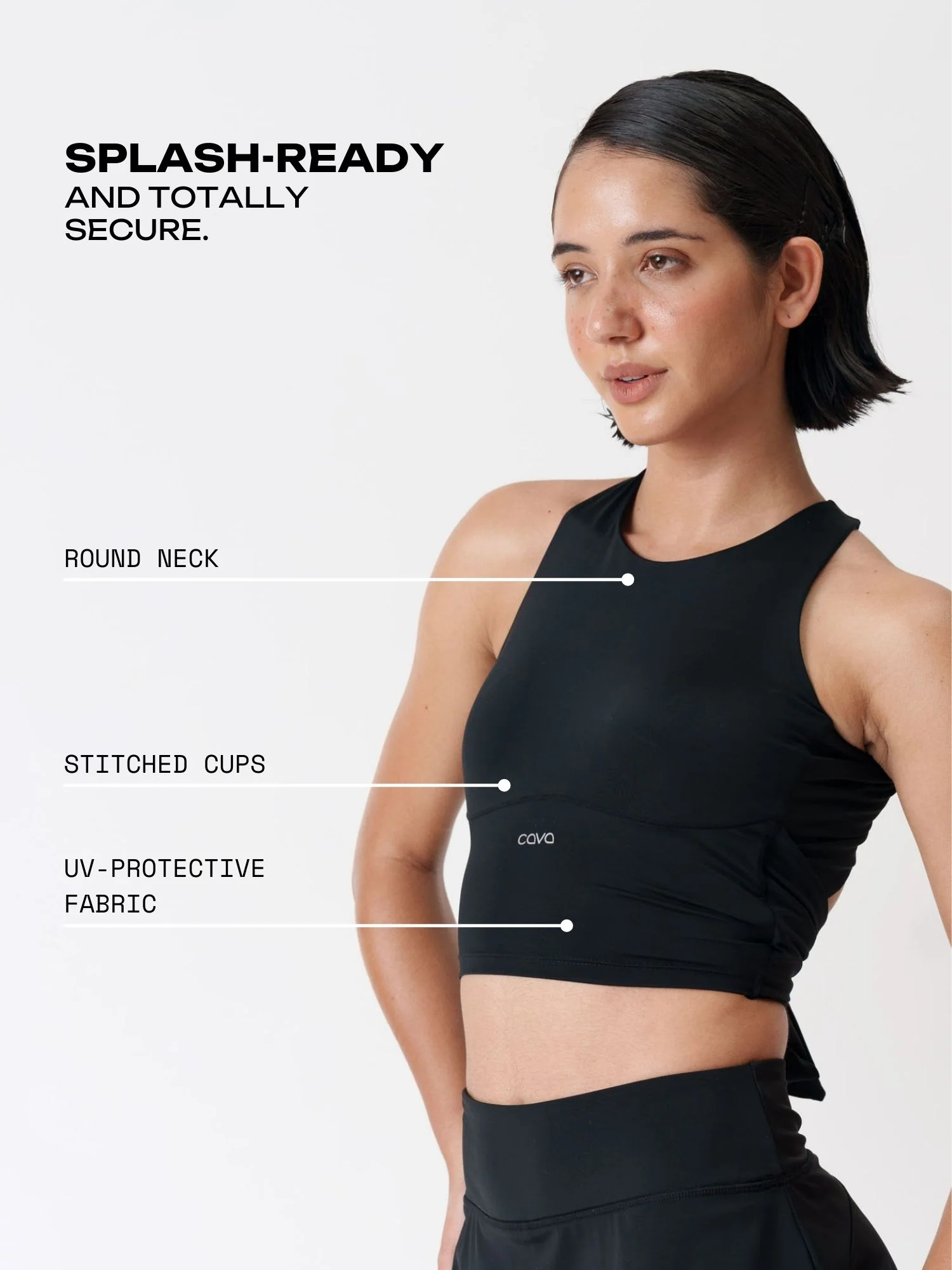 Black Tieback Swim Top - Image 4