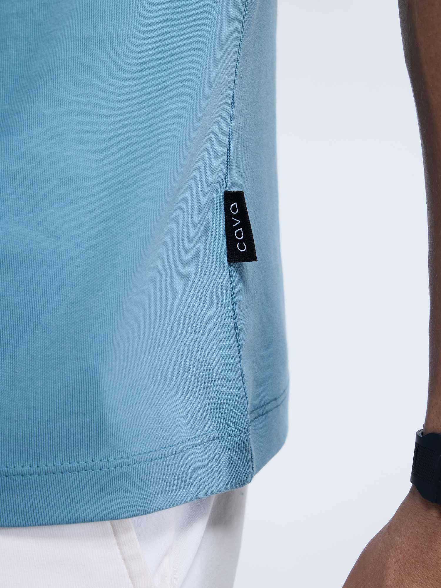 Blue Supima Crew Neck T-Shirt - Regular Fit - Image 9