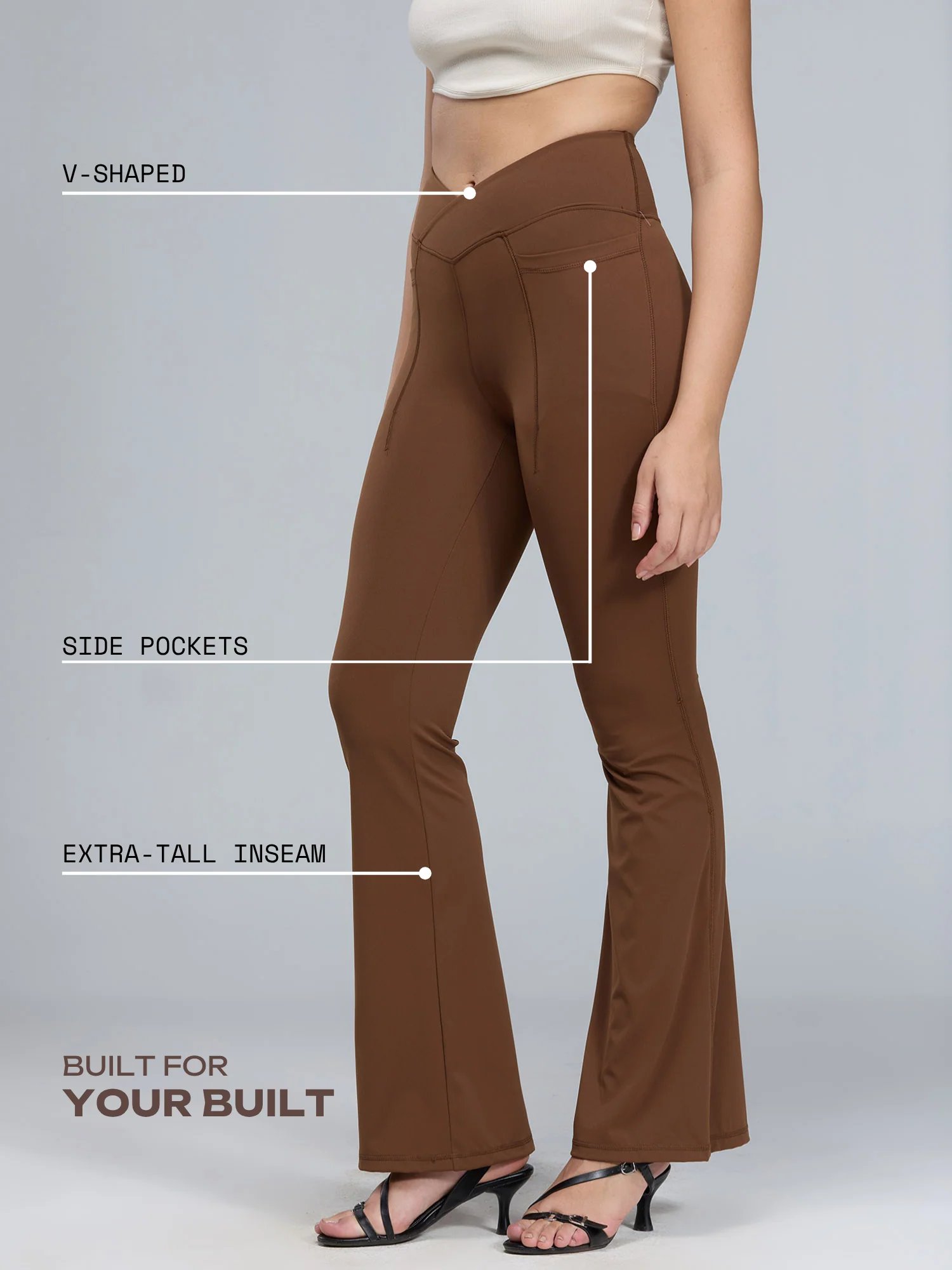 Brown Hourglass Flared Leggings - Image 26