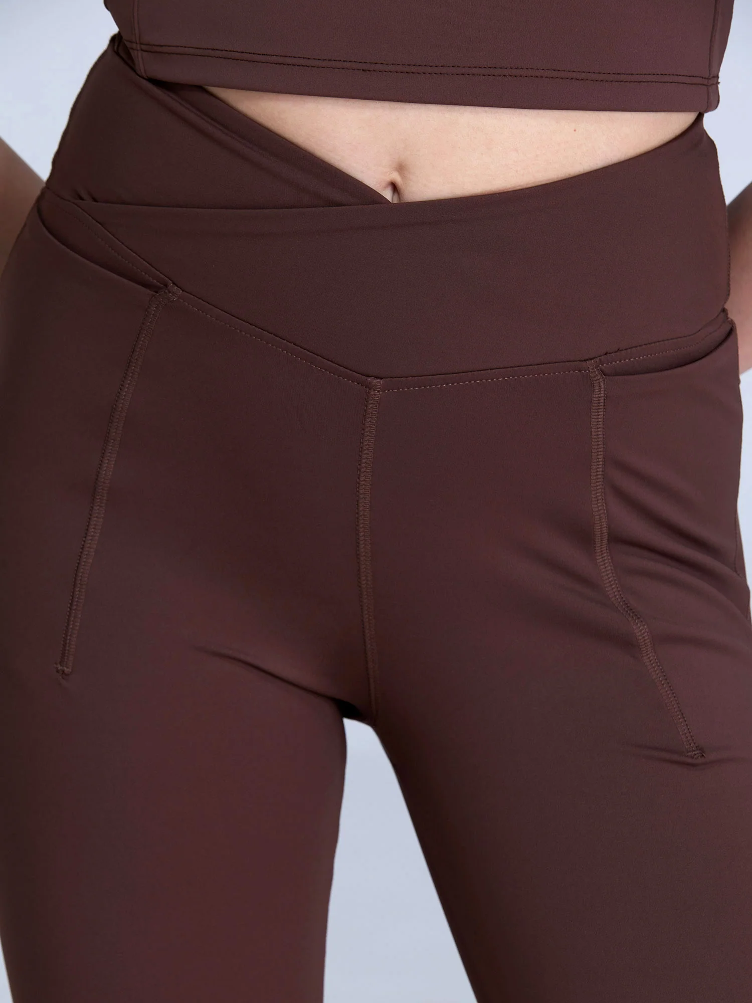 Brown Hourglass Flared Leggings - Image 4