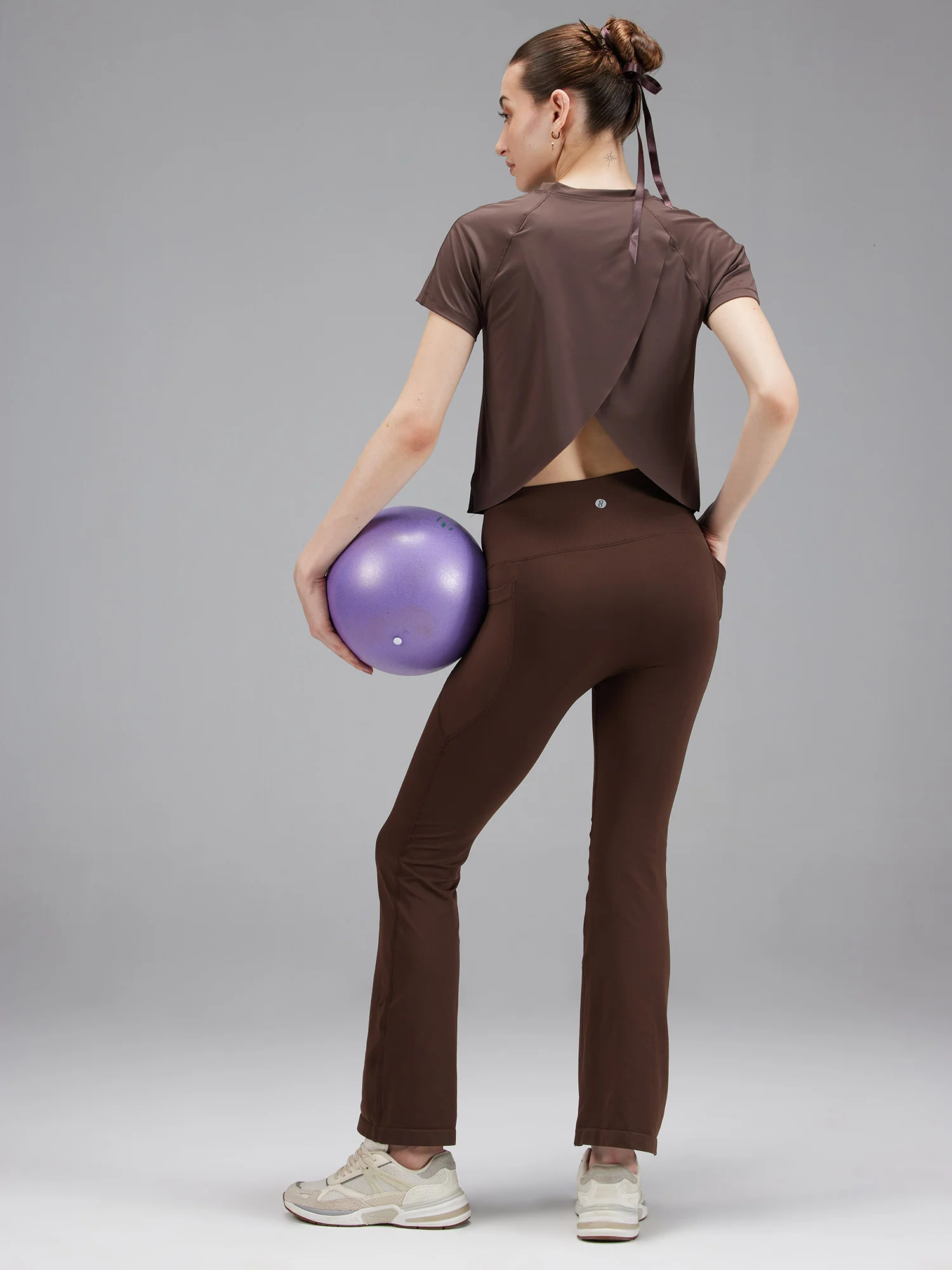 Brown Sculpt 2.0 Flare Leggings - Image 2