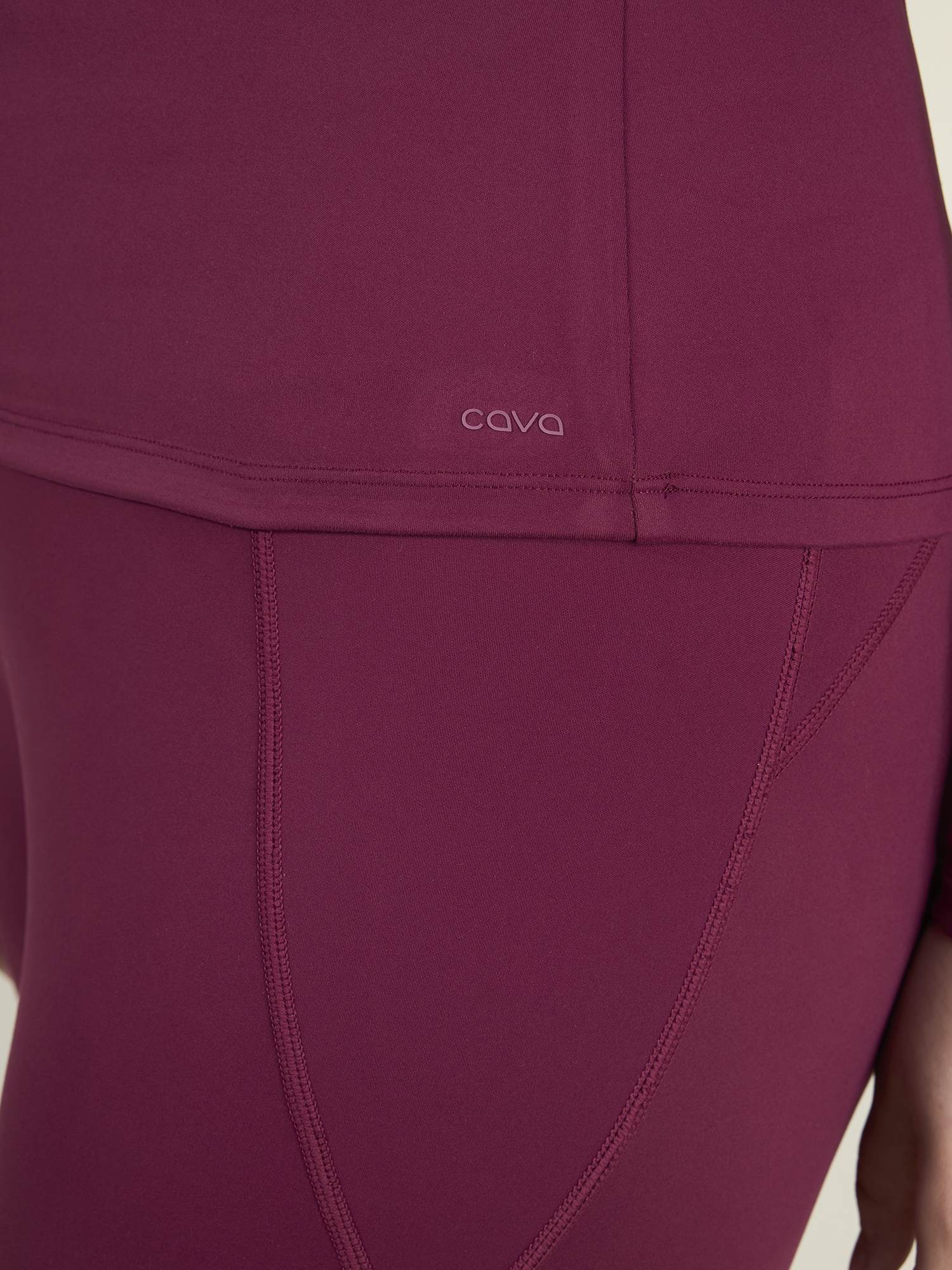 Burgundy Sculpt V-Neck Top - Image 6