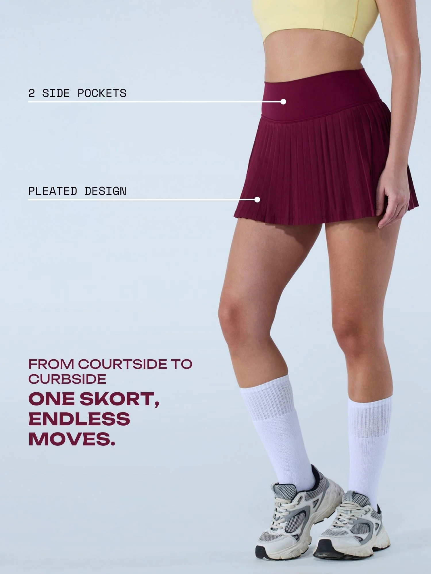Cherry Plie Pleated Skort - Image 3