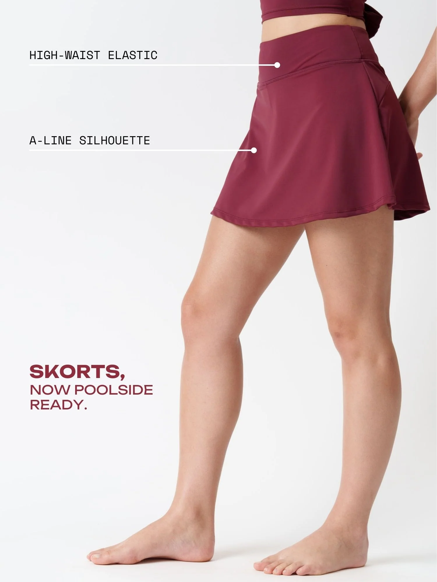Cherry Ripple Swim Skorts - Image 3