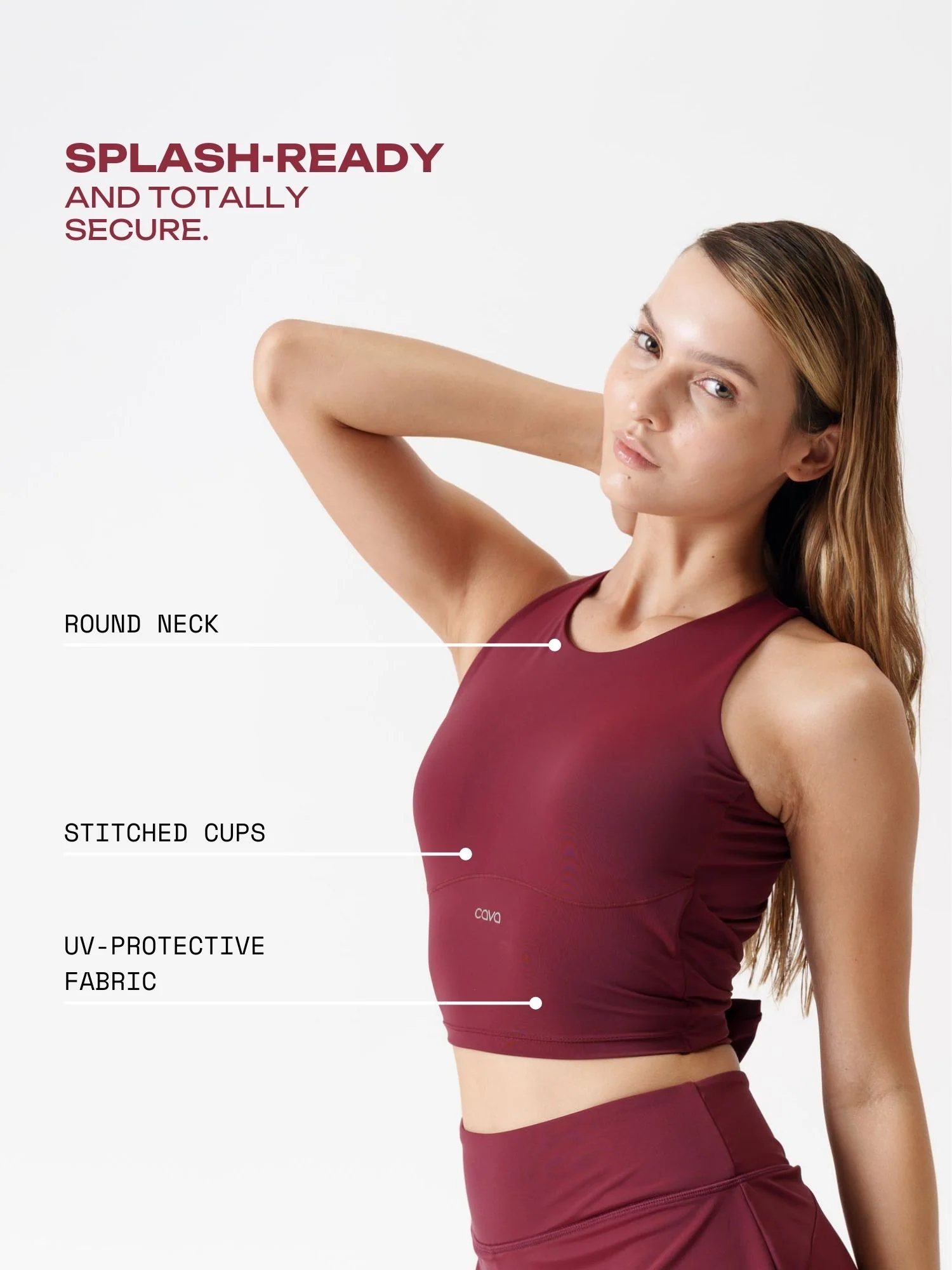 Cherry Tieback Swim Top - Image 4