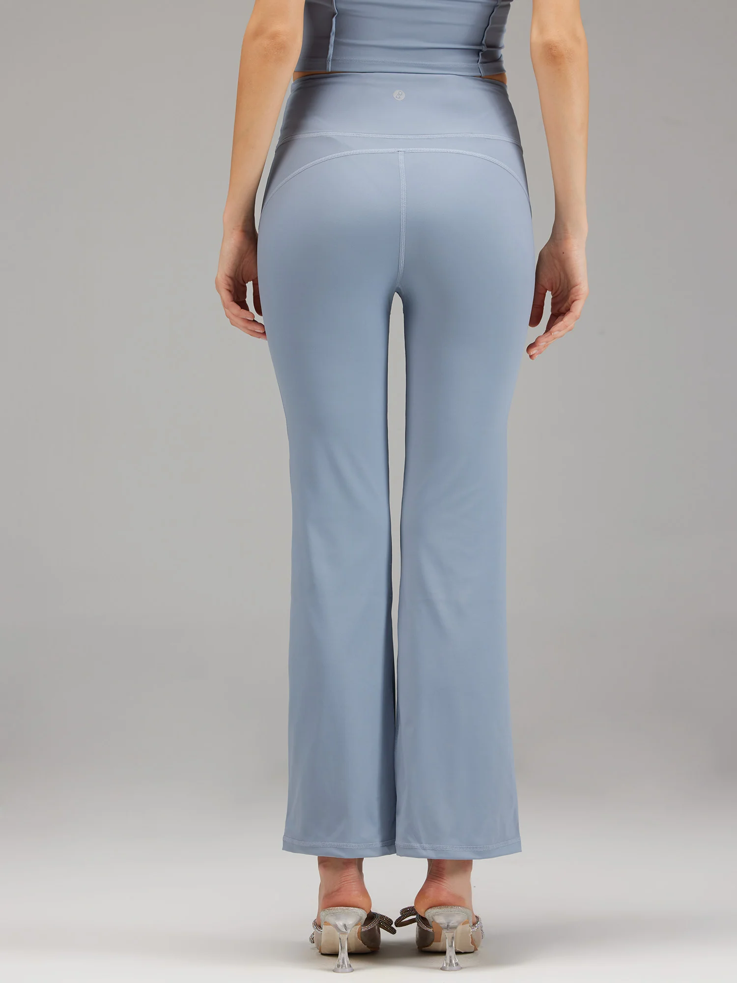 Dusty-Blue Retro Flare Pants - Image 4