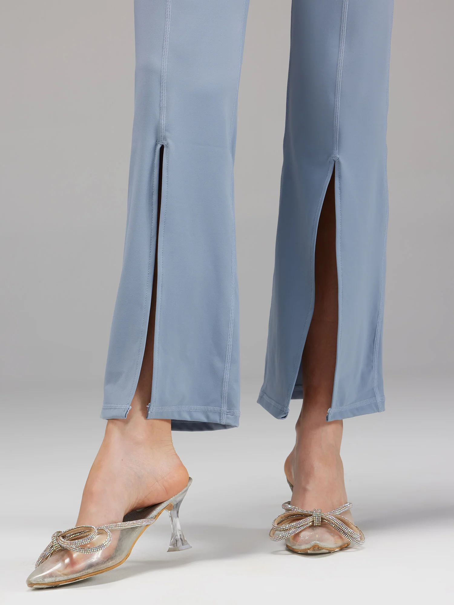Dusty-Blue Retro Flare Pants - Image 6