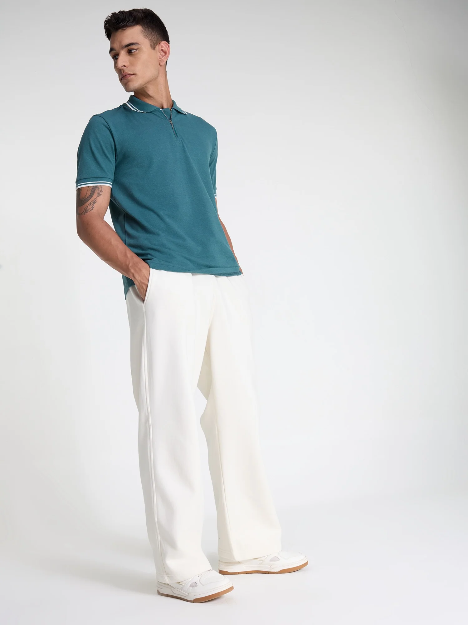 Teal Urban Zipper Polo - Image 2