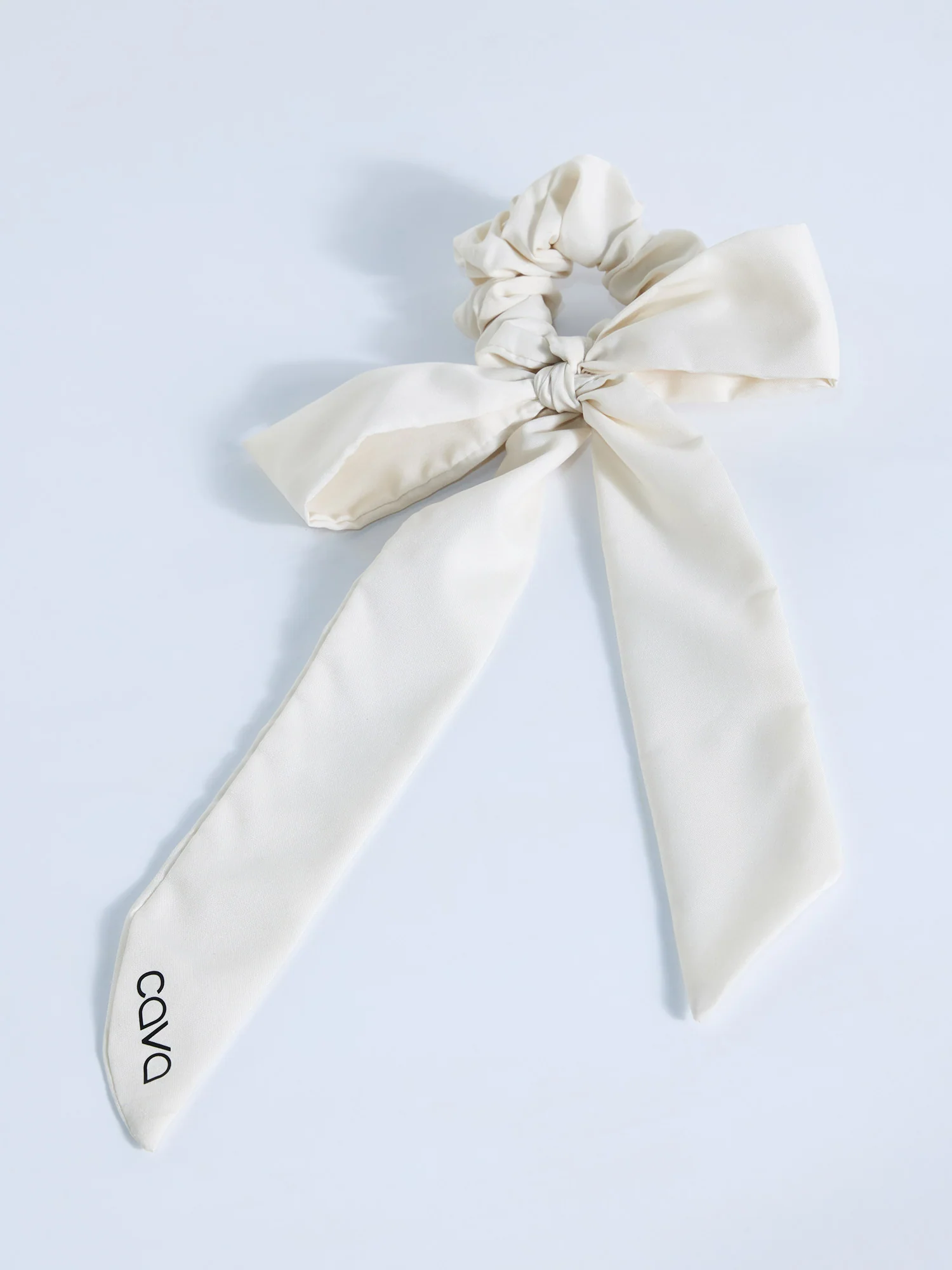 Ivory Cava Bow Scrunchie