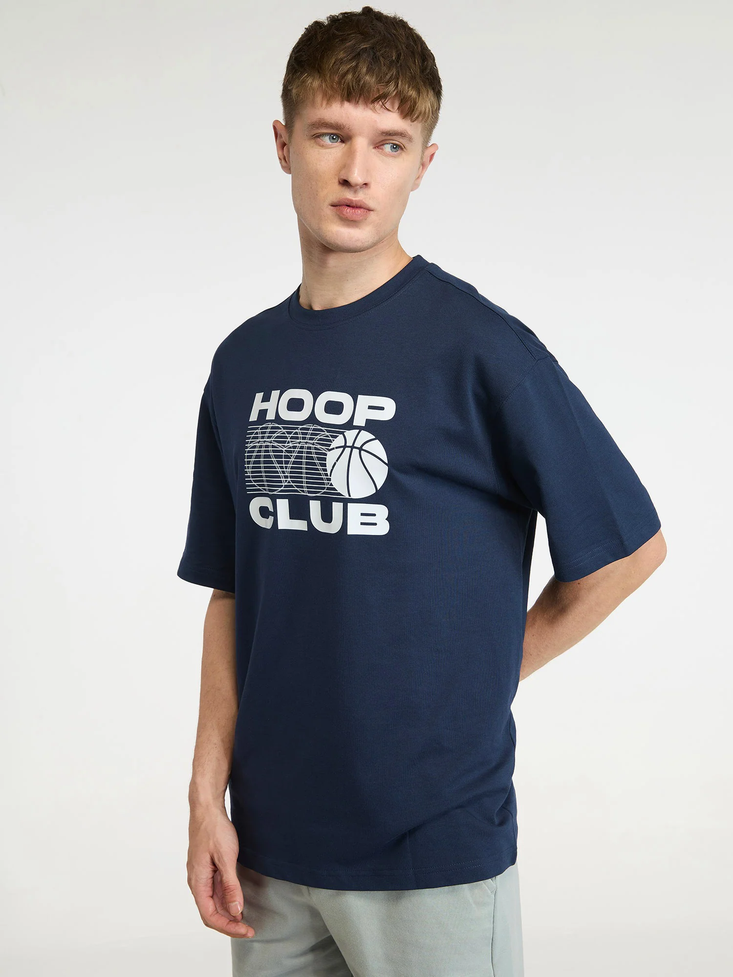 Navy Certified Hoopers Oversized Printed Tee - Men - Image 5