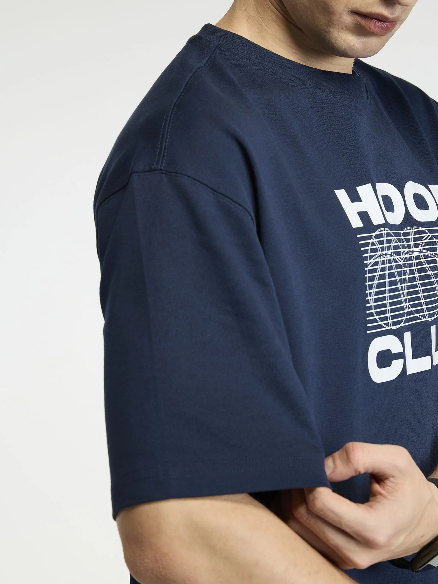 Navy Certified Hoopers Oversized Printed Tee - Men - Image 7