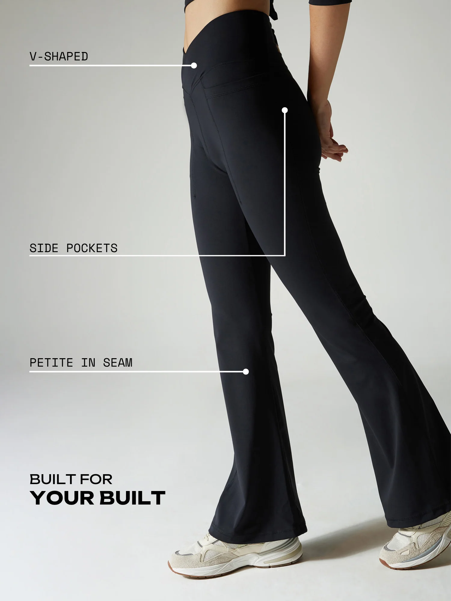 Obsidian Black Petite Hourglass Flared Leggings - Image 3
