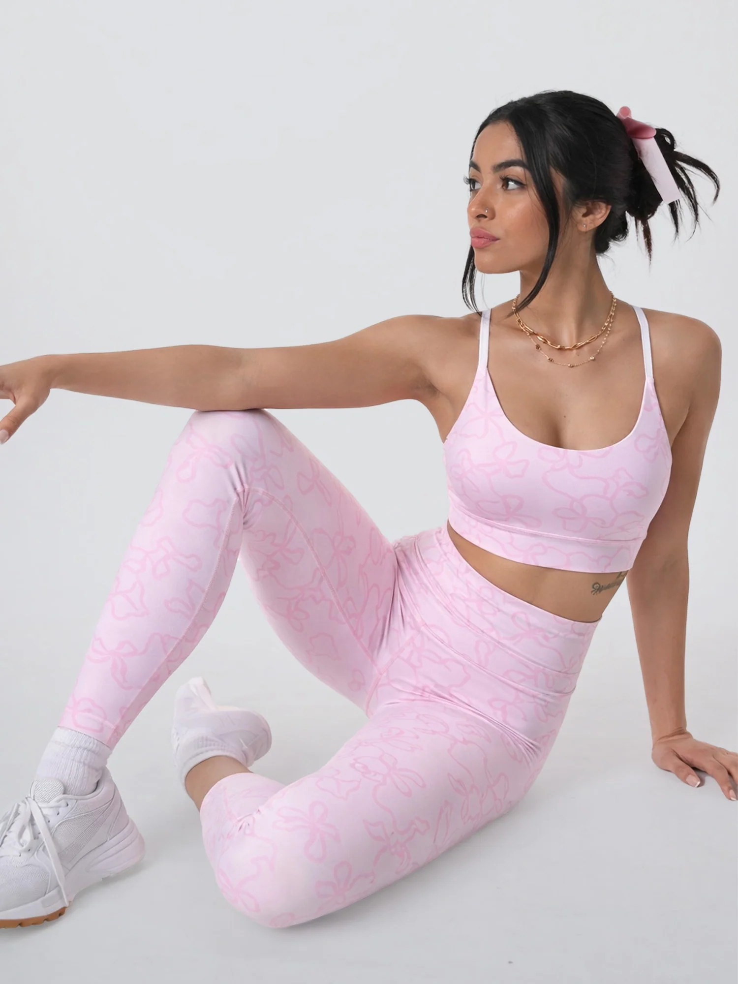 Pink Bow Sculpt Core Leggings - Image 2