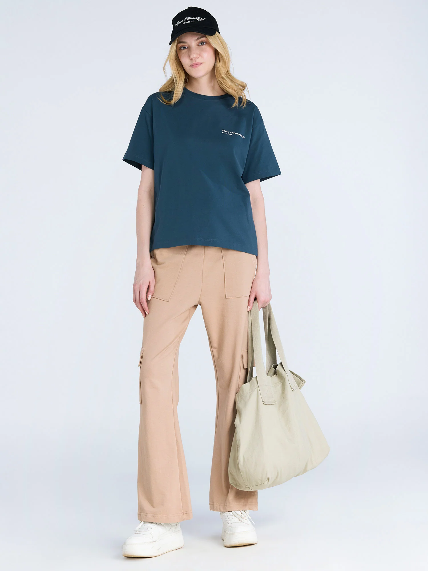 Steel Blue Graphic Oversized Tee - Women - Image 10