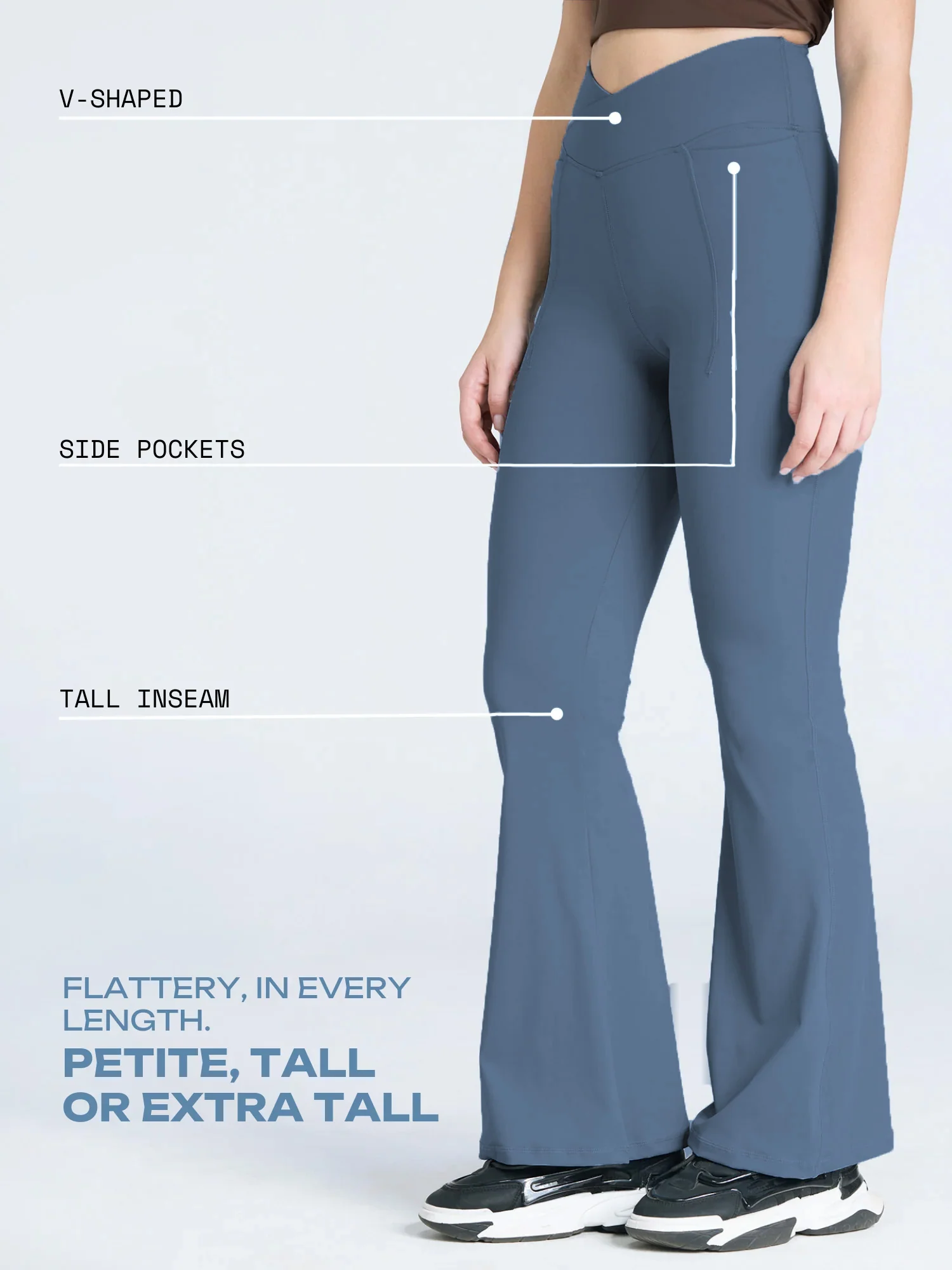 Steel Blue Hourglass Flared Leggings - Image 22