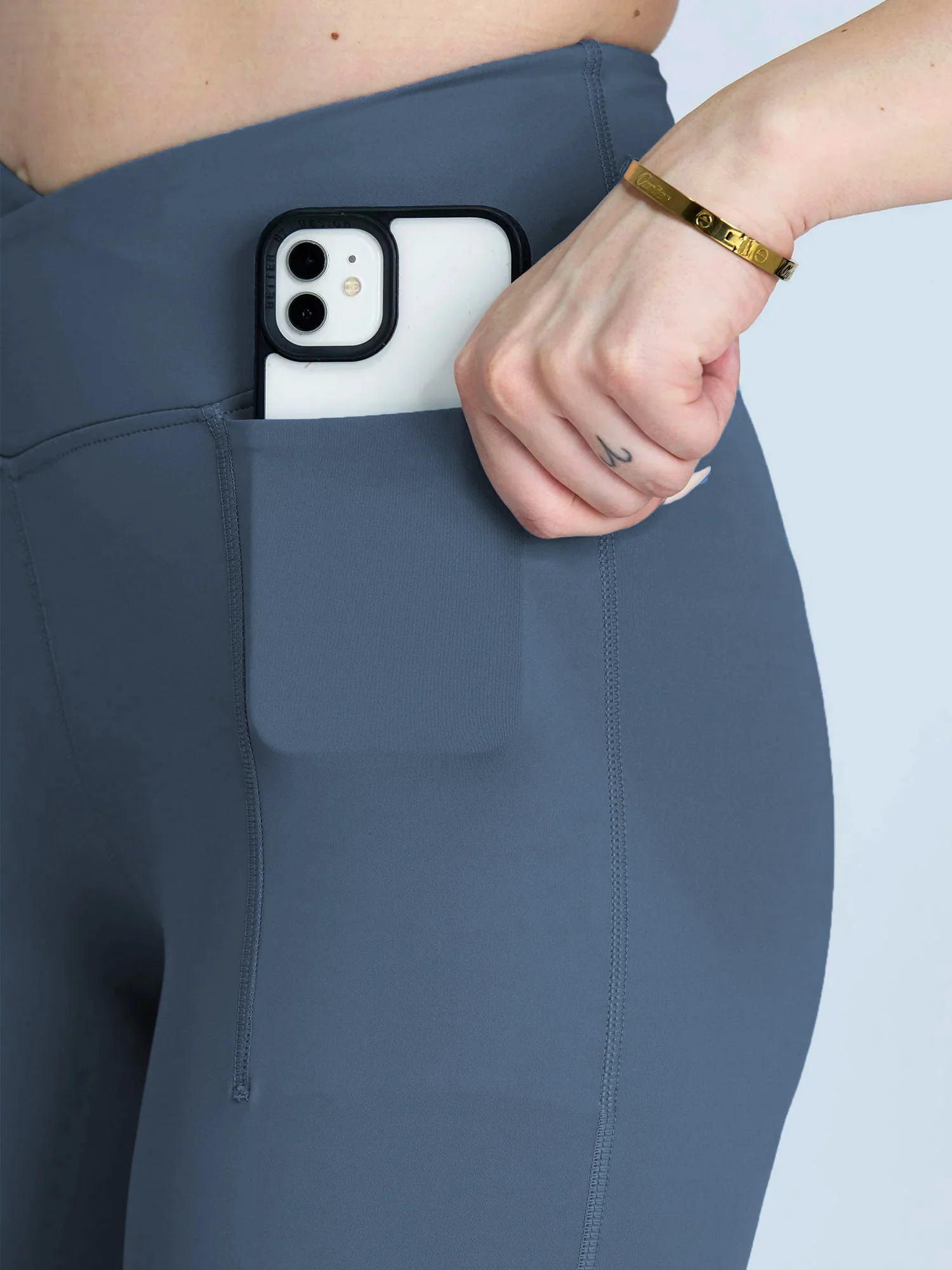 Steel Blue Hourglass Flared Leggings - Image 8