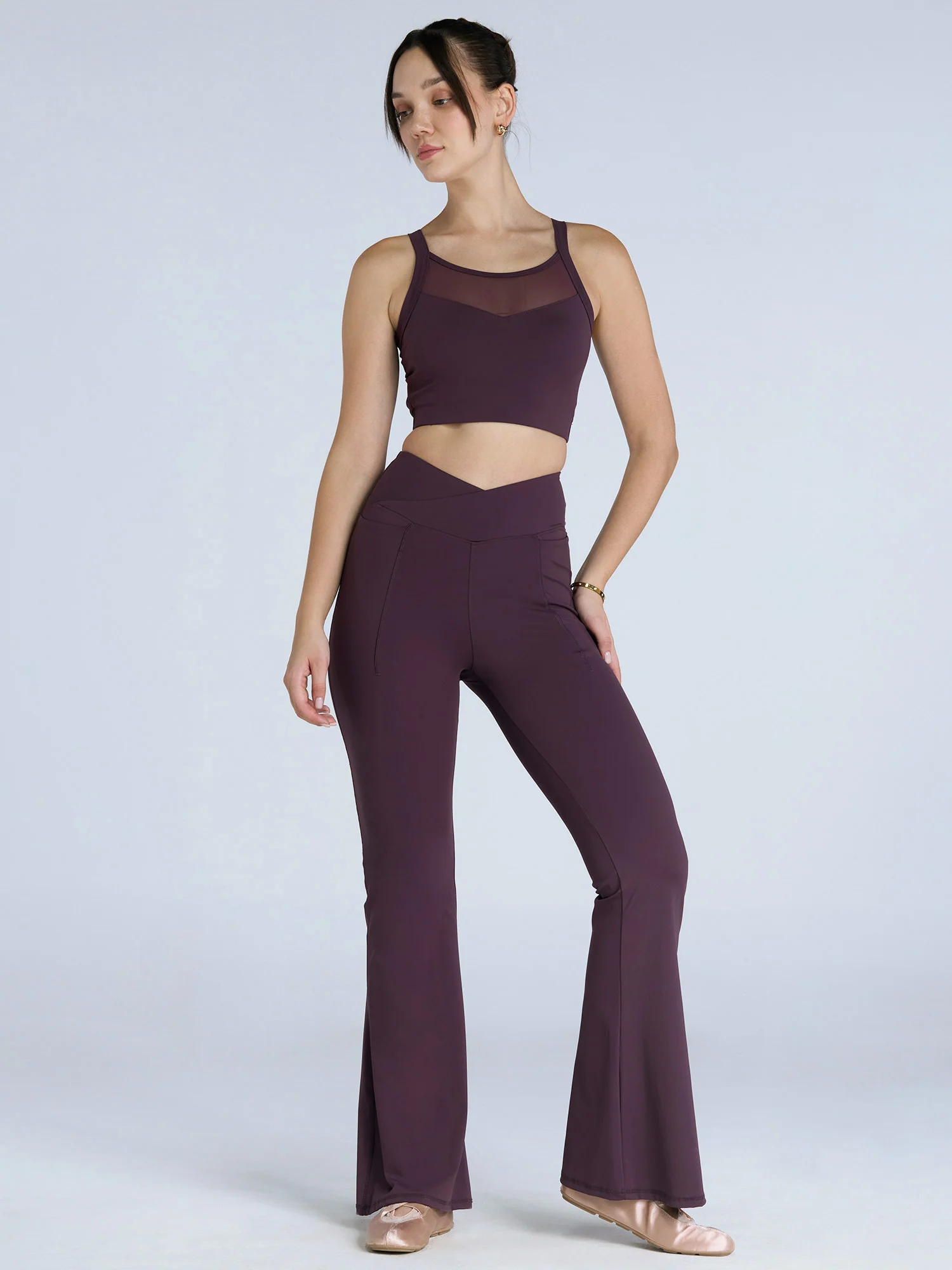Wine Hyper Mesh Sports Bra - Image 2